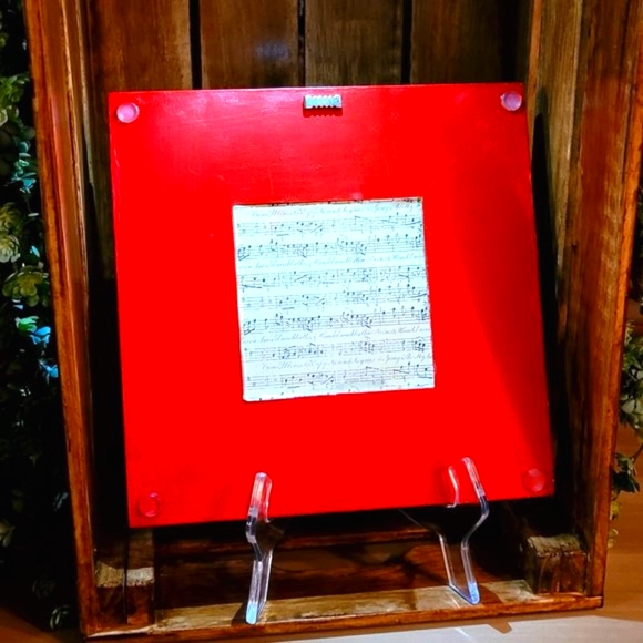 Red Heart and Red Glass Cabochons Mirror Decor with Wine Cork-NWT-Handmade - Picture 14 of 15